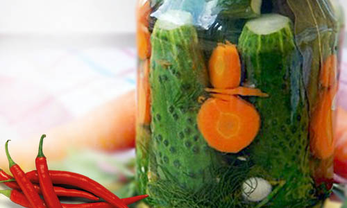 Огурцы, маринованные с морковью, домашние заготовки на зиму, рецепт, фото