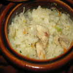 Куриные голени с рисом и капустой в горшочке