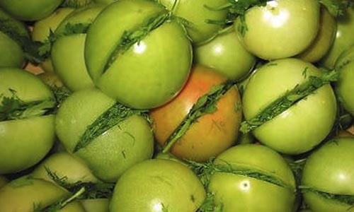 Зелёные помидоры с чесноком рецепт заготовки на зиму
