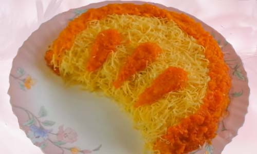 салат апельсиновая долька с сыром и морковью